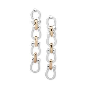Lauren Ralph Lauren 2 Tone Link Linear Earrings